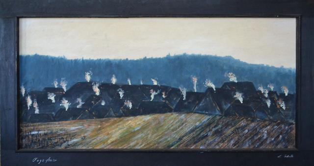 Lothar Schalla, Malerei – Nr. 16 · Fegefeuer · 210 × 90 cm