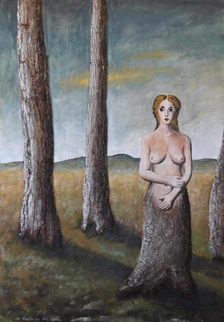 Lothar Schalla, Malerei – Nr. 38 · Im Garten von Paul Delvaux · 170 × 120 cm